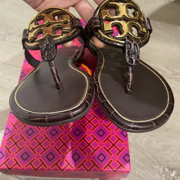 Tory Burch metal miller sandals coco bark dark brown - Picture 4 of 6